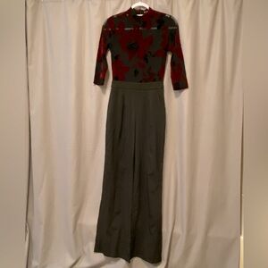 NWOT SHEIN couture flocked velvet black pants jumper